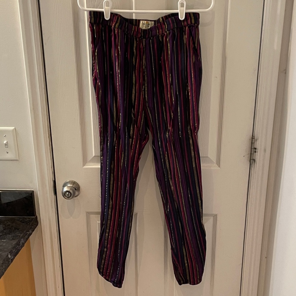 Marine Layer Kids Striped Pants - Purple, Pink, Blue